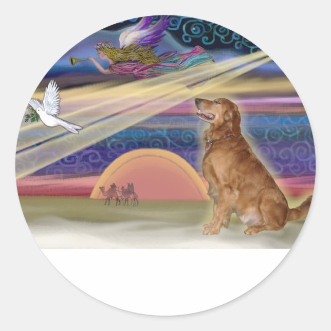 Adesivo Estrela de Natal - Golden Retriever #3 (Frente)