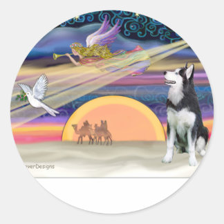 Adesivo Estrela de Natal - Husky Siberiano 1