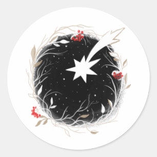 Adesivo Estrela de Natal Moderna Berries Wreath