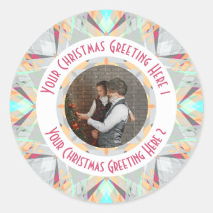 Adesivo Estrela de Natal Personalizada Cinza de Inverno Fo