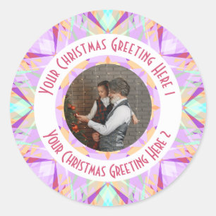 Adesivo Estrela de Natal Personalizada Inverno Roxo Foto S