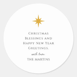 Adesivo Estrela de Natal Simples Preta e Branca Personaliz