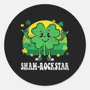 Adesivo Estrela de Rock Shamrock Dia de São Patrício Engra