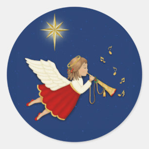 Adesivo Estrela do anjo e do Natal da trombeta