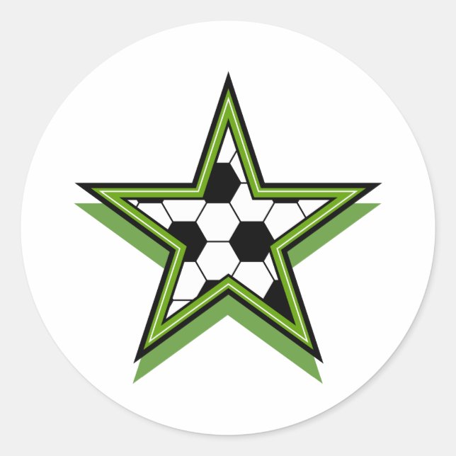Adesivo estrela do futebol verde (Frente)