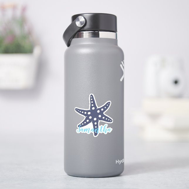 Adesivo Estrela-do-Mar Azul Meia-Noite Nome (HidroFlask)