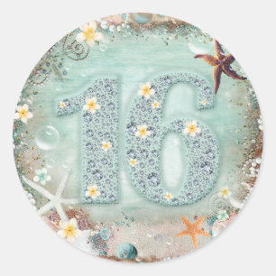 Adesivo Estrela do mar do mar da praia & diamante