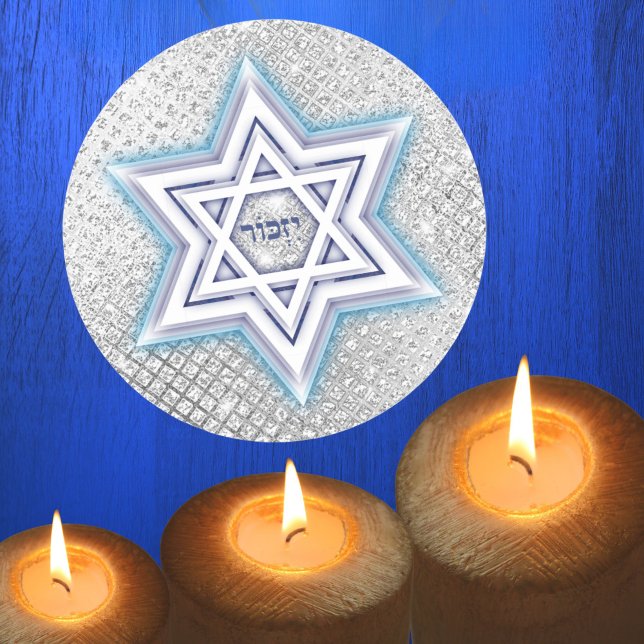 Adesivo Estrela do Memorial Judaico David Hebrew Yizkor (Criador carregado)
