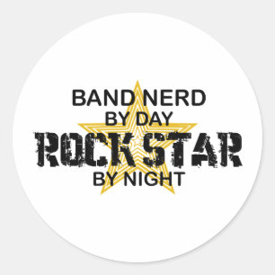 Adesivo Estrela do rock do nerd da banda em a noite