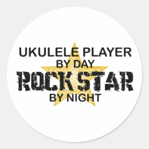 Adesivo Estrela do rock do Ukulele em a noite