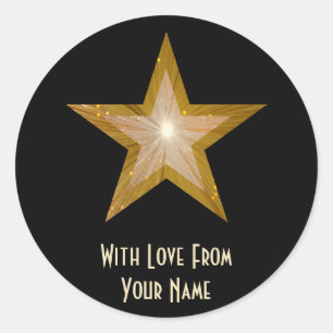 Adesivo Estrela "Dourada" com amor de", em preto