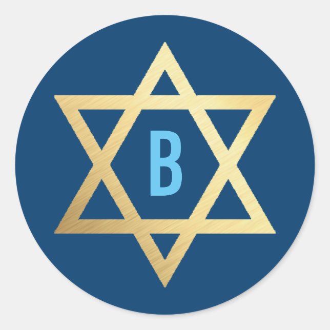 Adesivo ESTRELA Dourada de DAVID cor de laranja inicial le (Frente)