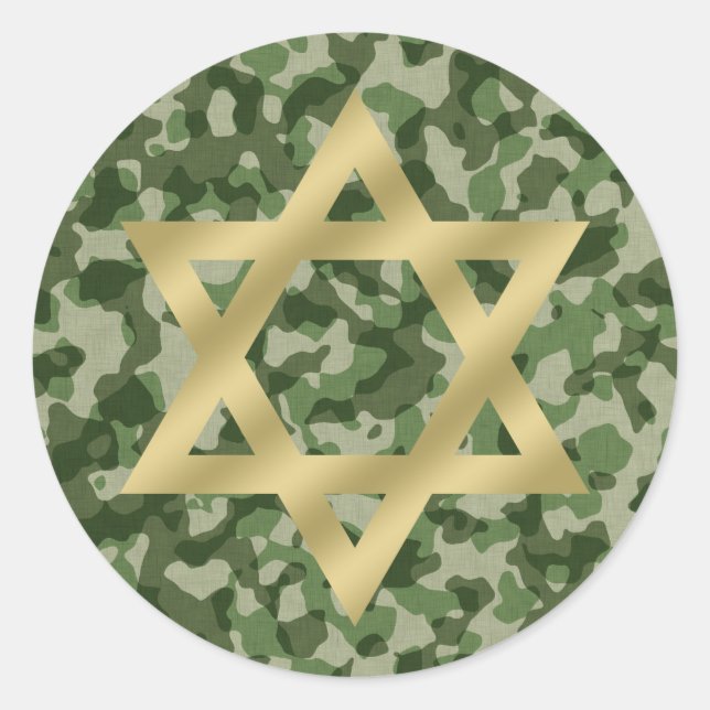 Adesivo Estrela Dourada do Exército David Camouflage (Frente)