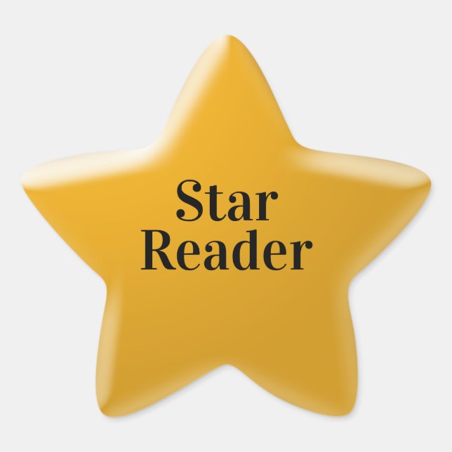 Adesivo Estrela Dourada Recompensa de Leitura para (Frente)