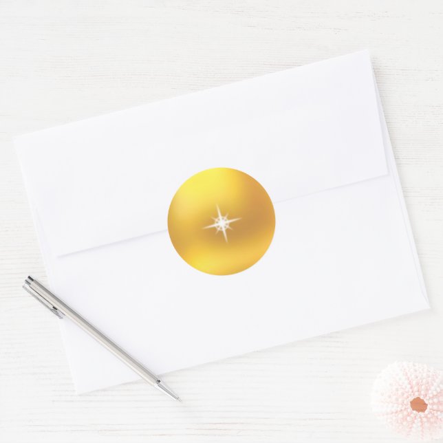 Adesivo Estrela Elegante em Dourado (Envelope)