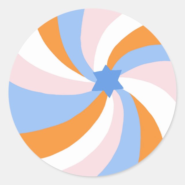 Adesivo Estrela giratória moderna do Bar David Mitzvah Per (Frente)