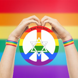 Adesivo Estrela Judia de David Gay Praid Rainbow Flag Peac