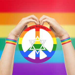 Adesivo Estrela Judia de David Gay Praid Rainbow Flag Peac