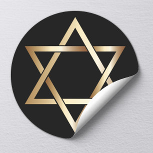 Adesivo Estrela Judia de David Religioso Dourado
