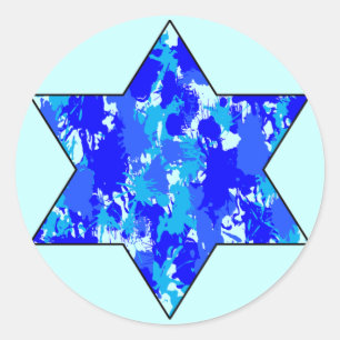 Adesivo Estrela Judia de Pintura Azul