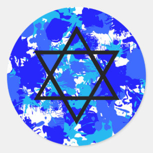 Adesivo Estrela Judia de Pintura Azul