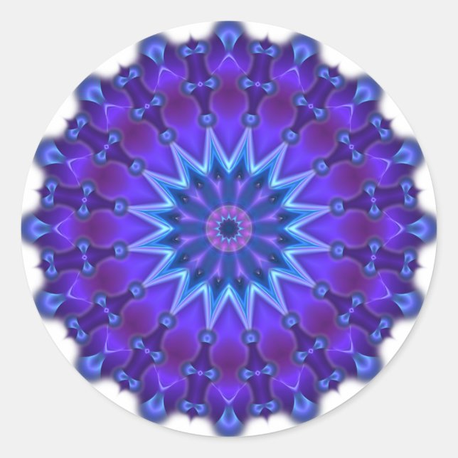 Adesivo Estrela Mandala em azul (Frente)