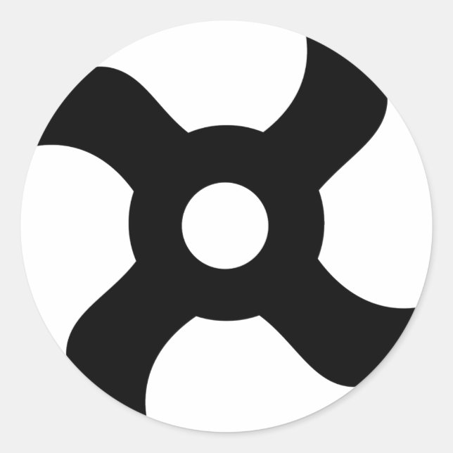 Adesivo estrela ninja negra shuriken (Frente)