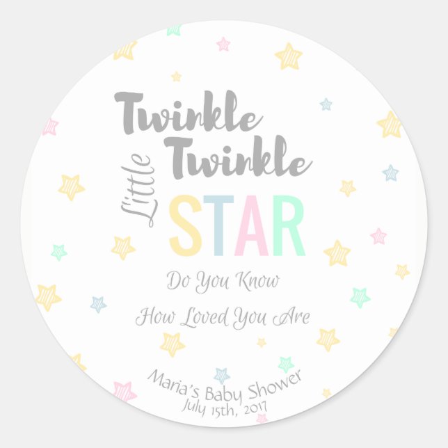 Adesivo Estrela Pequena de Twinkle Personalizada - Adesiva (Frente)
