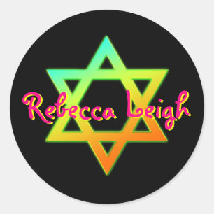 Adesivo Estrela Personalizada De David Bat Mitzvah Sticker