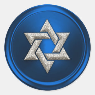 Adesivo Estrela prateada de David Envelope Seal Blue