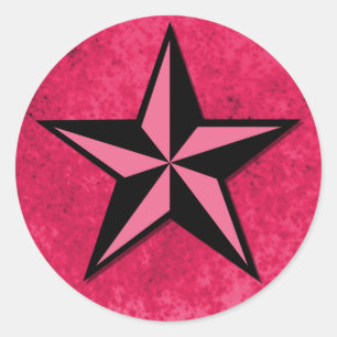 Adesivo Estrela Preta e Rosa