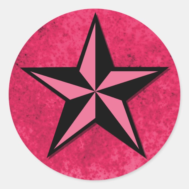 Adesivo Estrela Preta e Rosa (Frente)
