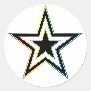 Adesivo estrela punk arco-íris.