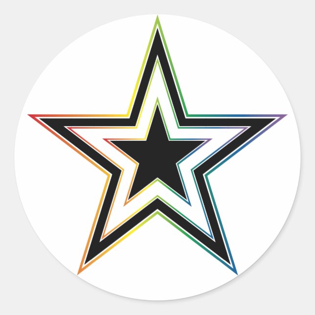 Adesivo estrela punk arco-íris. (Frente)