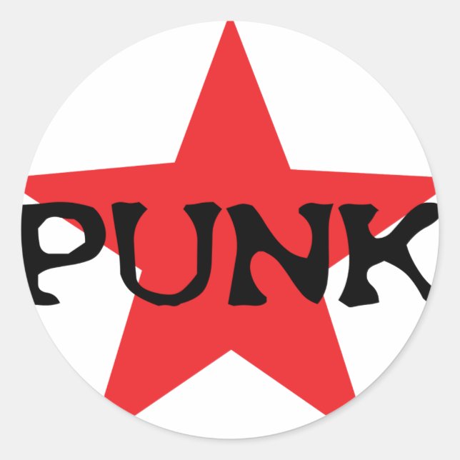 Adesivo estrela punk vermelha (Frente)
