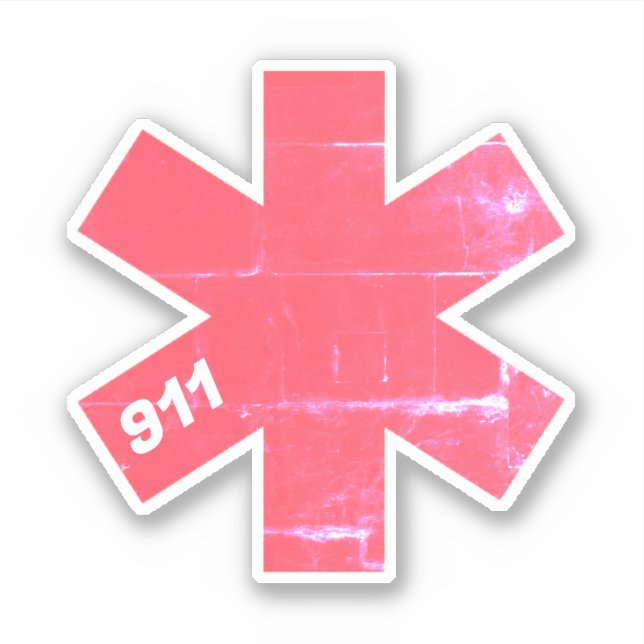 Adesivo Estrela retroativa da vida EMS 911 (Frente)