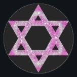 Adesivo Estrela roxa esculpida de David Design<br><div class="desc">Uma estrela bonito de David em um design de joias cor-de-rosa/roxa... .{gráfico por MarloDeeDesigns.com}</div>