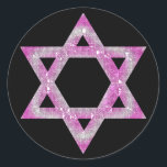 Adesivo Estrela roxa esculpida de David Design<br><div class="desc">Uma estrela bonito de David em um design de joias cor-de-rosa/roxa... .{gráfico por MarloDeeDesigns.com}</div>