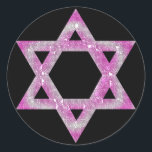 Adesivo Estrela roxa esculpida de David Design<br><div class="desc">Uma estrela bonito de David em um design de joias cor-de-rosa/roxa... .{gráfico por MarloDeeDesigns.com}</div>