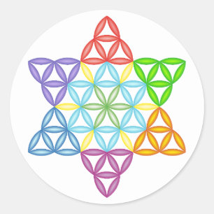 Adesivo Estrela Sagrada - Estrela Da Vida, 02/3D-CF.