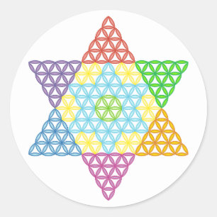 Adesivo Estrela Sagrada - Estrela Da Vida, 04/3D-CF.