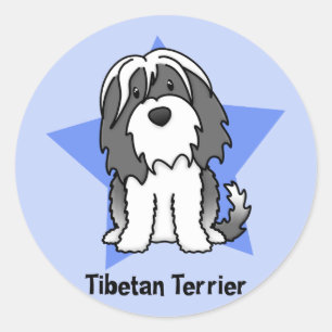 Adesivo Estrela Terrier tibetano de Kawaii