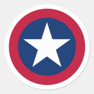 Adesivo Estrela Única do Texas Vermelho, Branco e Azul