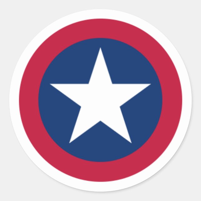 Adesivo Estrela Única do Texas Vermelho, Branco e Azul (Frente)