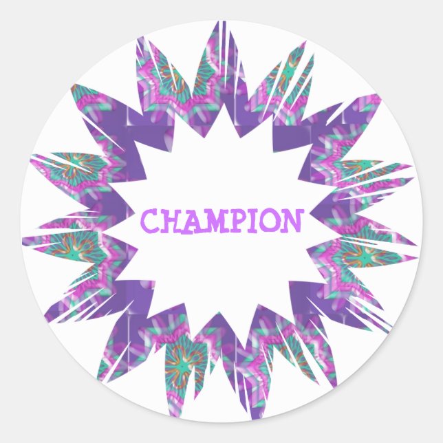 Adesivo Estrela ÚTIL: Script CHAMPION (Frente)