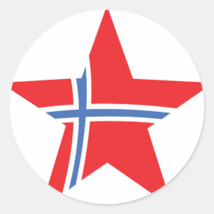 Adesivo Estrela vermelha de Noruega - bandeira