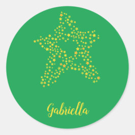 Adesivo Estrelas amarelas em estrela em verde