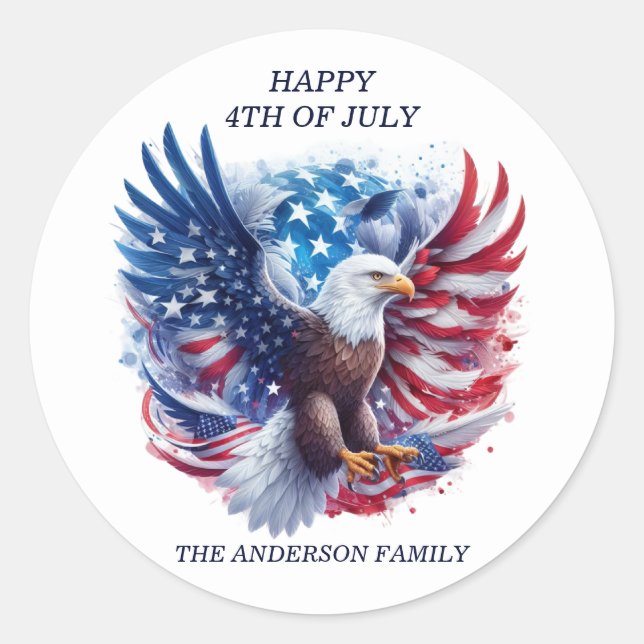 Adesivo Estrelas Baldas Patrióticas de Águia Stripes Azul  (Frente)