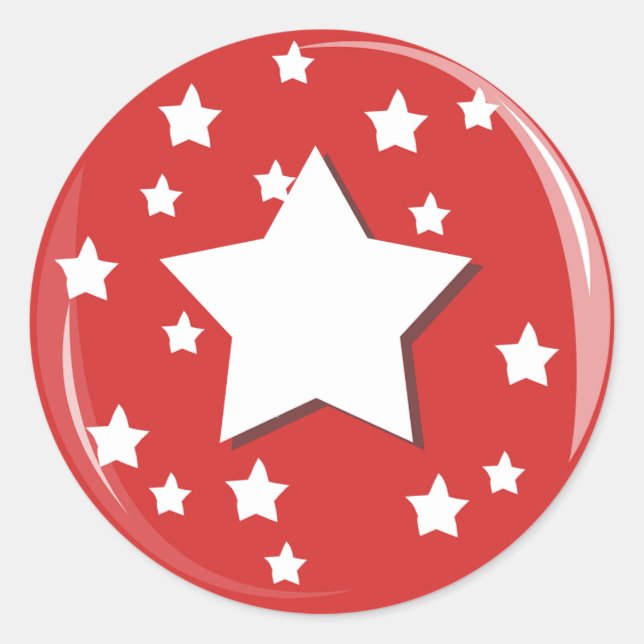 Adesivo Estrelas Brancas sobre Vermelho  (Frente)