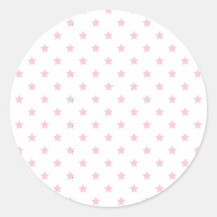 Adesivo Estrelas Clássicas Rosa Claro - Branco